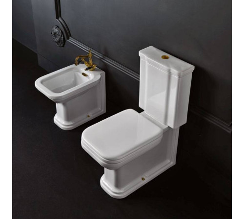 Унитаз-моноблок Kerasan Waldorf 68х40 см белый/бронза 411701/418101/750993/760393