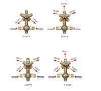 Встраиваемая часть термостата Bossini с девиатором на 1-5 направлений 1/2 латунь Z001250000