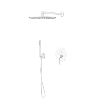 Комплект для душа Gattoni Circle Two/ONE со встроенным смесителем и верхним душем 250 мм белый матовый 9190/PDBO