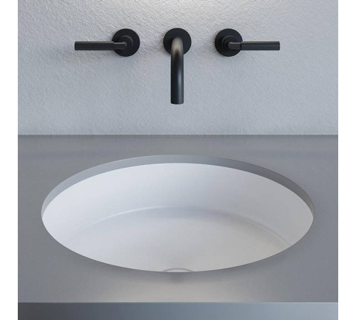 Раковина встраиваемая снизу Salini Marea 42х42х12.8 см S-Stone белый матовый 1802204M