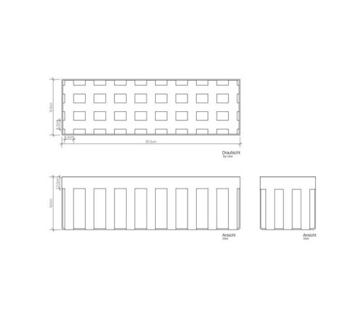 Бокс универсальный Decor Walther DW 355 30.5x9.5x9.5 см настольный хром 0612400