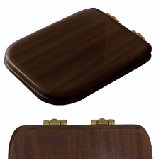 Сиденье для унитаза Kerasan Waldorf с микролифтом орех/бронза 418640