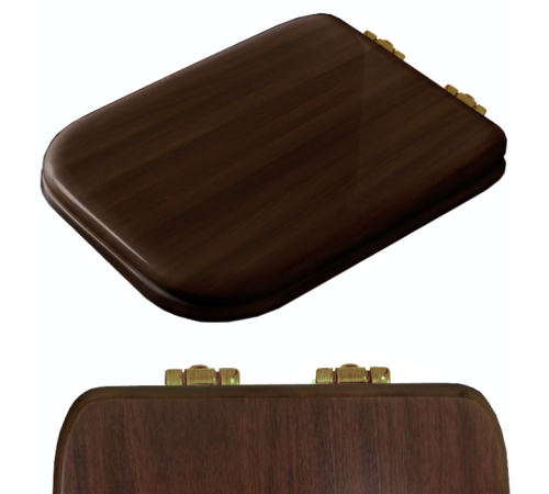 Сиденье для унитаза Kerasan Waldorf с микролифтом орех/бронза 418640