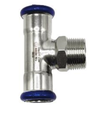 Тройник Comisa Inox-Press 22х1/2х22 мм НР нержавеющая сталь SS642060406