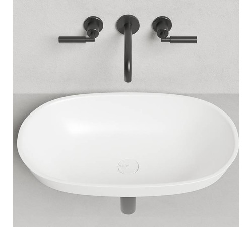 Раковина накладная Salini Marea 64.5х38.7х16 см S-Stone белый матовый 1802201M