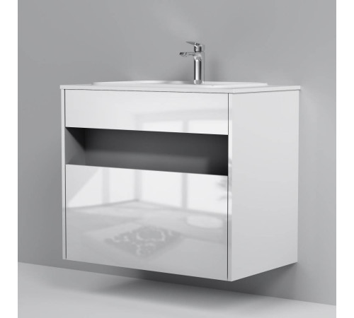 База под раковину AM.PM Func 80 см с нишей и 1 ящиком белый глянец M8FFUX0801WG
