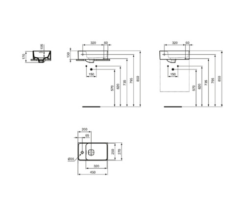 Раковина накладная Ideal Standard Strada II 45x27 см 1 отверстие белый T299501