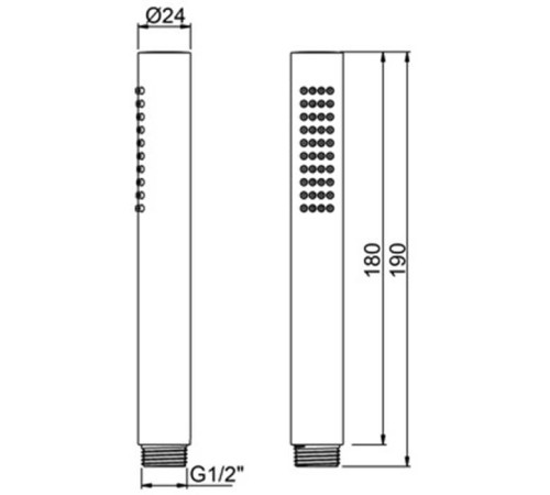 Ручной душ Almar 316 Stainless Steel нержавеющая сталь брашированная E082095.316