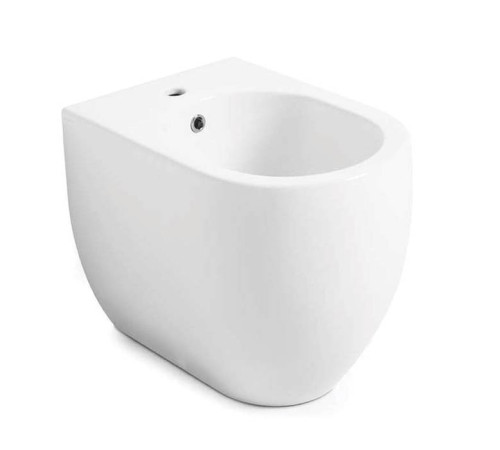 Биде напольное приставное Kerasan Flo 53 см 1 отверстие белое 312601