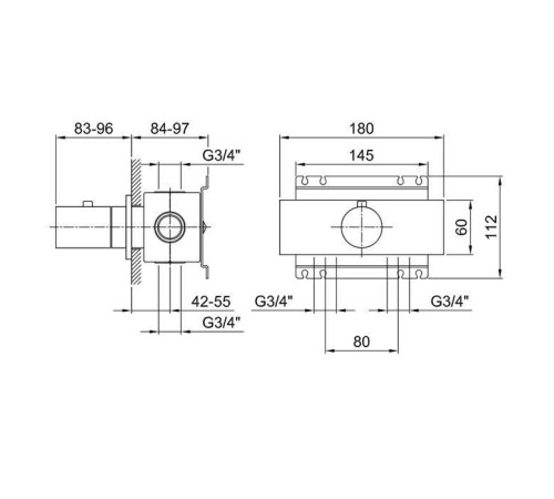 Встраиваемая часть термостатического смесителя для душа Fantini 19 00 D300A