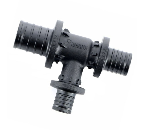 Тройник REHAU RAUTITAN PX с уменьшенным боковым и торцевым проходами 25-20-16 11080841001