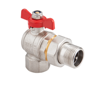 Кран шаровой угловой Hogert Premium 3/4 НВ PN 40 бабочка с полусгоном BV52205