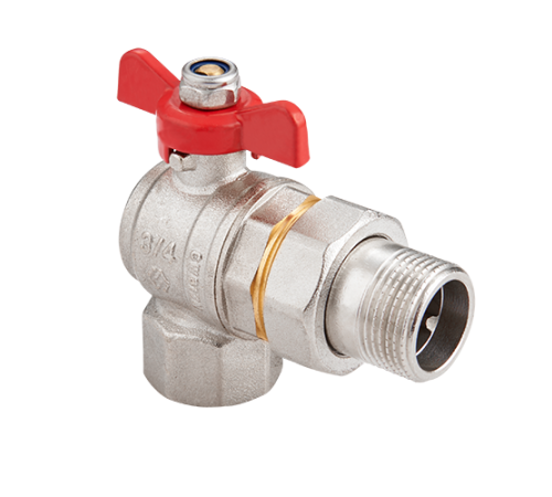 Кран шаровой угловой Hogert Premium 3/4 НВ PN 40 бабочка с полусгоном BV52205