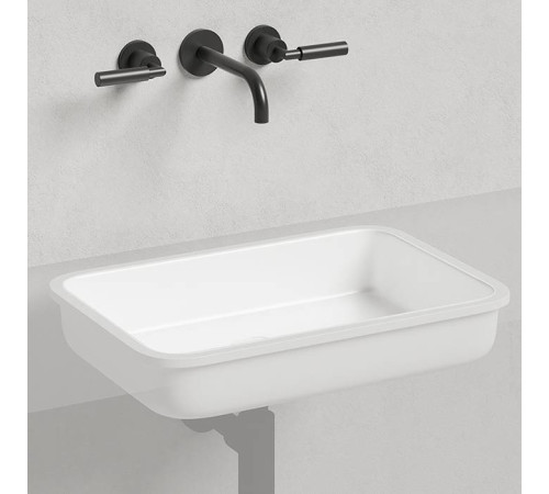 Раковина врезная снизу Salini Marea 55х38х12.6 см S-Stone белый матовый 1802209M