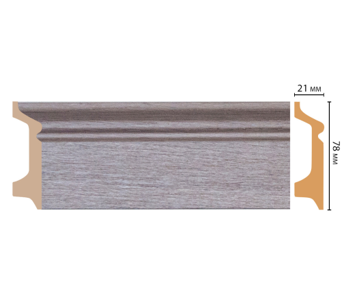 Плинтус напольный DECOMASTER из полистирола 78х21х2400 мм D122-77 ДМ