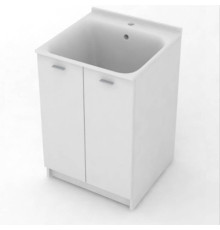 Комплект для постирочной Kerasan Aquadom 60х60 см база раковина 1 отв. сифон напольный белый матовый 9165K3*1