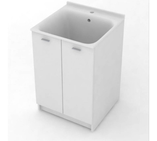 Комплект для постирочной Kerasan Aquadom 60х60 см база раковина 1 отв. сифон напольный белый матовый 9165K3*1