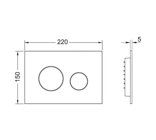Панель смыва для унитаза TECE Loop две клавиши хром глянцевый 9240921