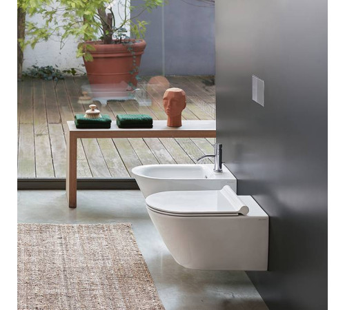 Унитаз подвесной Catalano Zero 55x35 см безободковый с сиденьем 0111550001