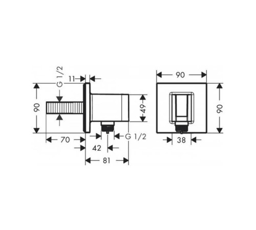 Шланговое подключение Hansgrohe FixFit E черный матовый 26889670