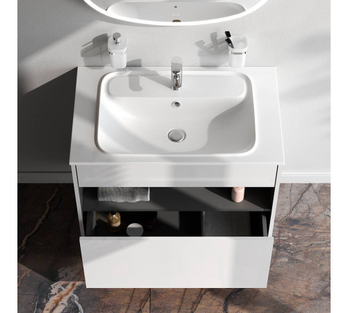 База под раковину AM.PM Func 80 см с нишей и 1 ящиком белый глянец M8FFUX0801WG