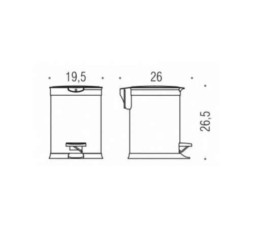 Ведро для мусора Colombo Design Complementi 3 л с педалью сталь/черный B9212.IX