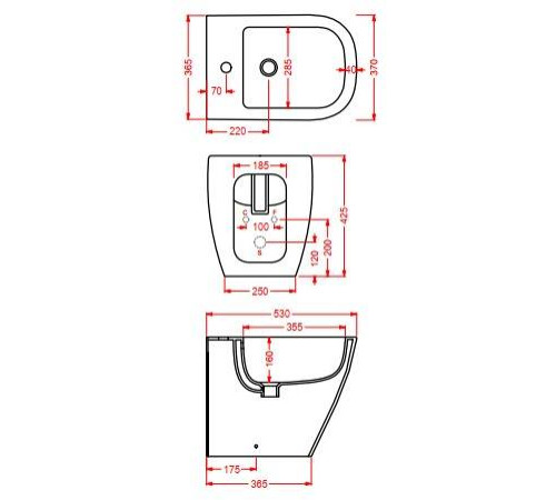 Биде напольное Artceram Faster 37х53 см белое FSB002 01 00 bi