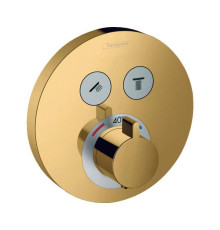 Термостат для душа Hansgrohe ShowerSelect на 2 потребителя полированное золото 15743990