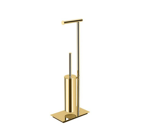 Стойка напольная Colombo Design Square с держателем бумаги и ершиком PVD золото B9907.OM