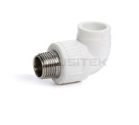 Угольник переходной Fusitek PP-R 90° 25x1/2 НР FT04503