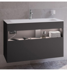 Тумба под раковину KEUCO STAGELINE с освещением 1000x490x625 мм 1 ящик с сифоном вулканит 32872 970100