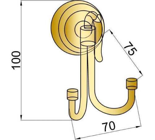 Крючок для полотенец Boheme Medici бронза 10606