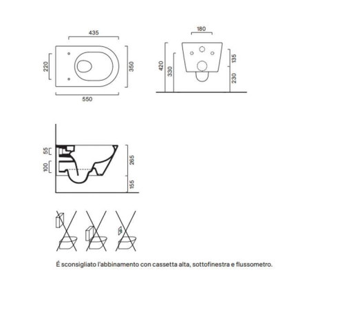 Унитаз подвесной Catalano Zero 55x35 см безободковый с сиденьем 0111550001