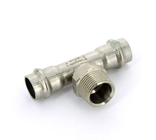 Тройник пресс-НР нержавеющая сталь Viega Sanpress Inox 18х3/4х18 мм 445973