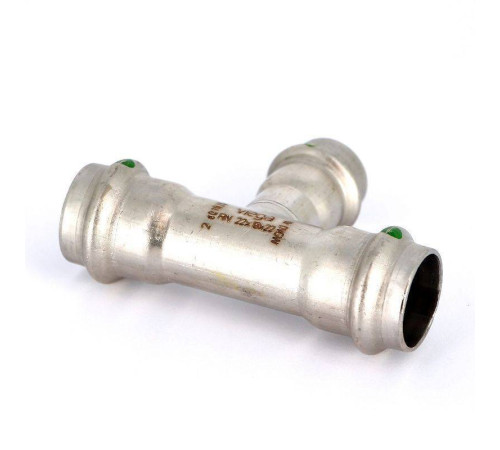 Тройник пресс Viega Sanpress Inox 22x18x22 мм нержавеющая сталь 435943