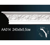 Карниз потолочный Perfect AA014 полиуретановый с орнаментом 80x55x2400 мм AA014