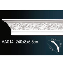 Карниз потолочный Perfect AA014 полиуретановый с орнаментом 80x55x2400 мм AA014
