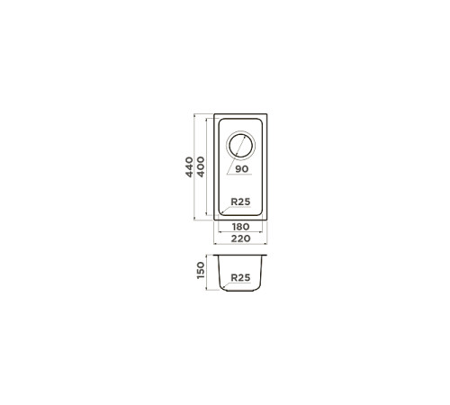 Кухонная мойка Omoikiri Tadzava 22-U/I-IN 22x44 см нержавеющая сталь 4993734