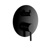 Смеситель встраиваемый AQUAMERIT на 2 потребителя с внутренней частью черный AQM8803MB