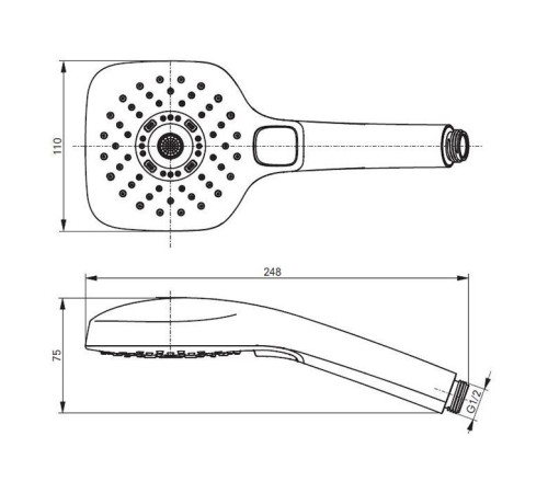 Ручной душ TOTO Showers 110 мм 3 режима Comfort Wave Active Wave Warm Spa хром TBW02015E1A