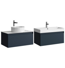 Тумба под умывальник AQUANET Geometria 80 1 ящик серый 81 см GE01081GRM