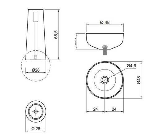 Раковина напольная Antonio Lupi Albume 48х65 см Fume/Marmo Carrara ALBUME10+ALBUME21