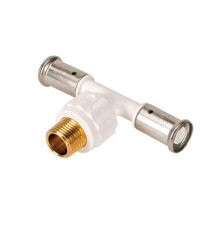 Тройник пресс PVDF HENCO 20х1/2х20 НР белый 14PKW-200420