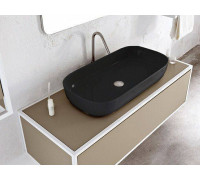 Раковина накладная Scarabeo Glam 76x39 см без отверстия для смесителя Ardesia BIOKER 1803/49BK