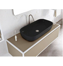 Раковина накладная Scarabeo Glam 76x39 см без отверстия для смесителя Ardesia BIOKER 1803/49BK