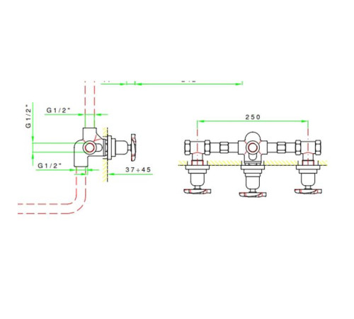 Внутренняя часть для встраиваемого смесителя Nicolazzi Forest C2233