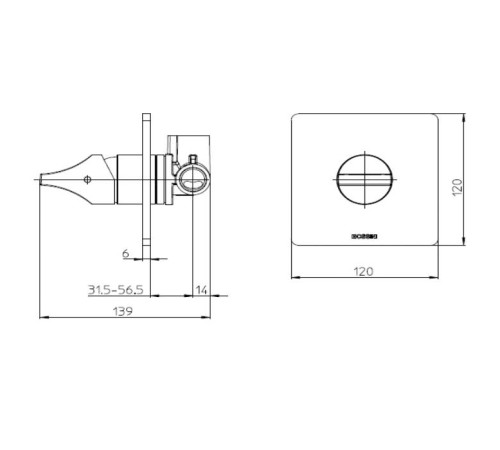 Смеситель для душа Bossini Apice встраиваемый черный матовый Z00504.073