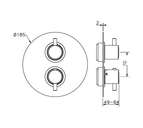 Смеситель термостатический Cisal Less New на 3 выхода черный матовый LN01820040/ZA01820104