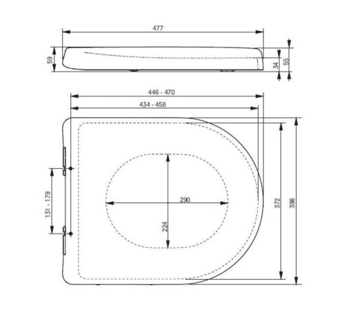 Сиденье для унитаза TOTO MH 39.8x47.7x5.9 см белый VC10047NN