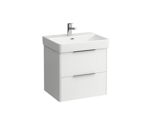 Тумба с раковиной подвесная Laufen Base 57x44x53 см 2 ящика белый матовый 8.1096.3.000.104.1/4.0223.2.110.260.1
